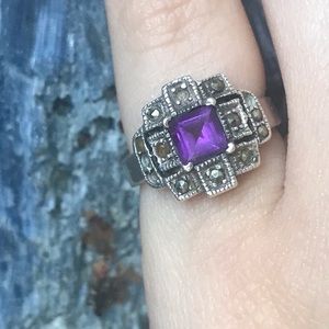 sterling silver + amethyst ring